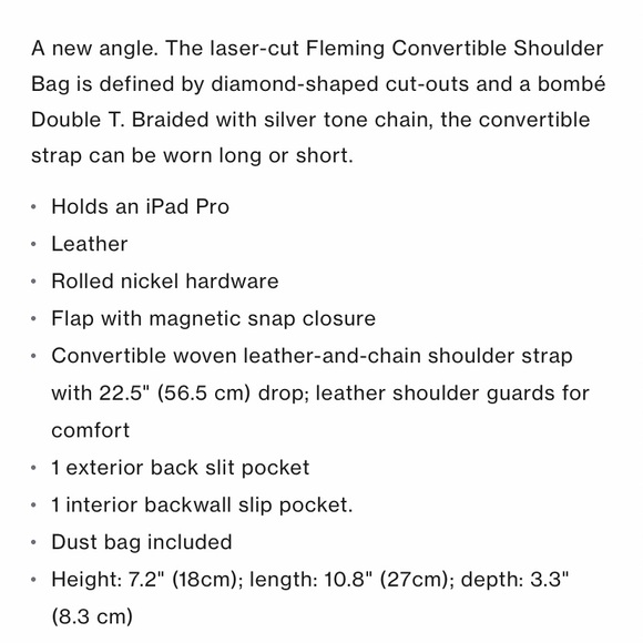 TORY BURCH FLEMING DIAMOND CUT-OUT PERFORATED CONVERTIBLE SHOULDER BAG IN BLACK - Picture 7 of 7